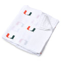 University of Miami Hurricanes Muslin Swaddle Blanket – Soft Breathable 47x47 Baby Blanket – Officially Licensed The U Newborn Gift