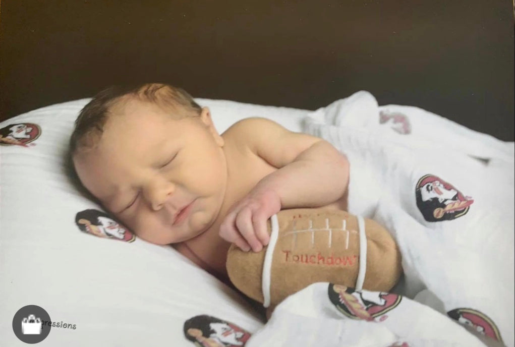 Florida State University Muslin Swaddle Blanket – Officially Licensed FSU Baby Swaddle | Soft Breathable 47x47 Seminoles Blanket
